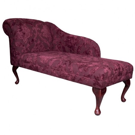 52" Classic Style Chaise Longue in a Medallion Wine Fabric - 18277