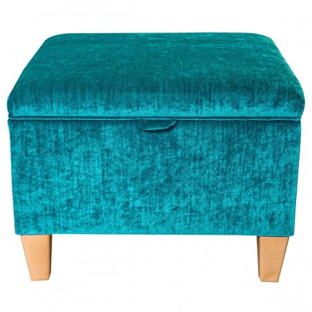 square teal storage ottoman