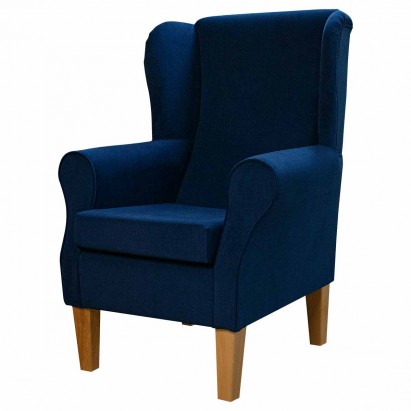 navy blue soft velvet armchair