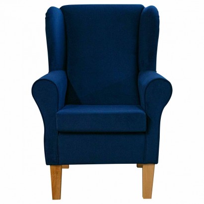 Standard Wingback Fireside Westoe Chair in a Notting Hill Navy Velvet Fabric