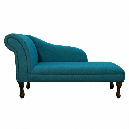 52" Medium Chaise Longue in a Perth Plain Teal Fabric