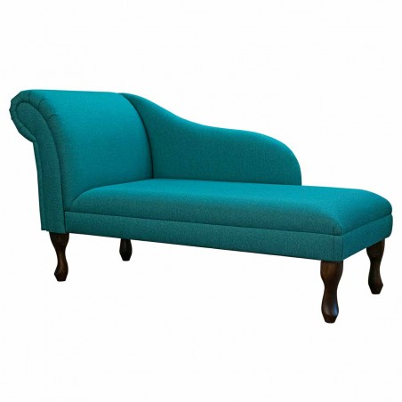 52" Medium Chaise Longue in a Perth Plain Teal Fabric