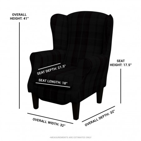 blue wingback chair dimensions