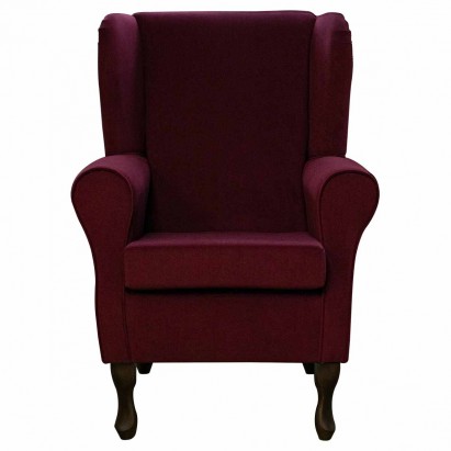 Standard Wingback Fireside Westoe Chair in a Notting Hill Burgundy Velvet Fabric