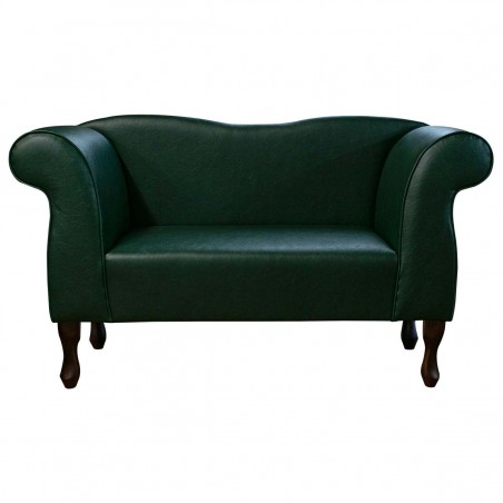 Small Chaise Sofa in a Bottle Green Porto Faux Leather