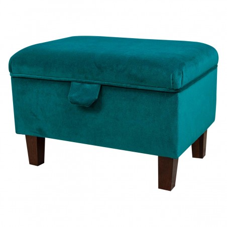 teal velvet footstool