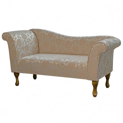 Designer Chaise Sofa in a Woburn Floral Beige Fabric