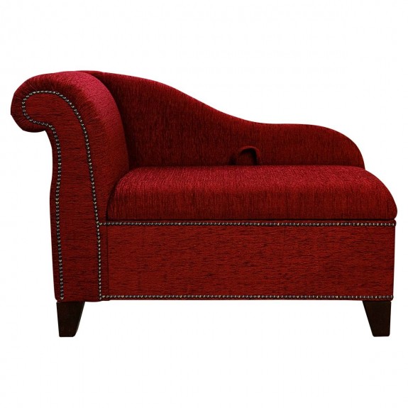 41" Storage Chaise Longue in a Carnaby Flame Wine Red Fabric