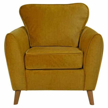 Julia Minimalist Chair in a Malta Gold Deluxe Velvet Fabric