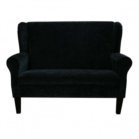 2 Seater Modern Wingback Sofa in a Manhattan Ebony Marl Velvet Fabric