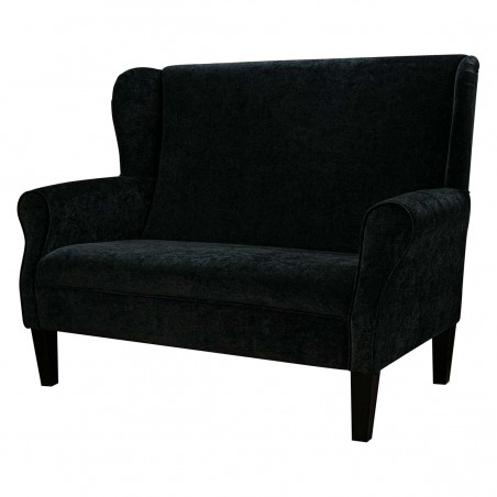 2 Seater Modern Wingback Sofa in a Manhattan Ebony Marl Velvet Fabric