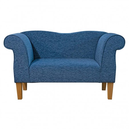 Small Chaise Sofa in a Coniston Plain Blue Chenille Fabric