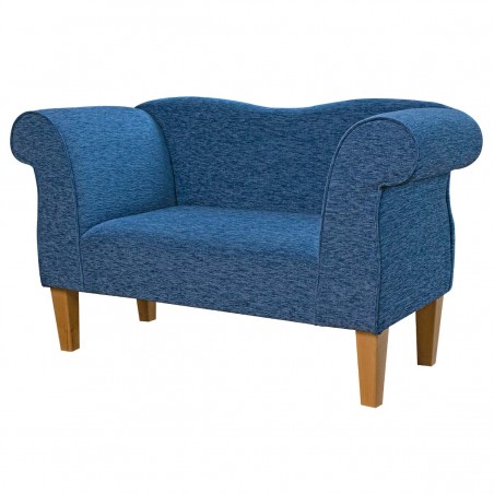 Small Chaise Sofa in a Coniston Plain Blue Chenille Fabric