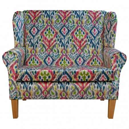 LUXE 2 Seater Wingback Sofa in a Prints Kilim Print Fabric