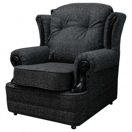 Verona Chair in a Paris Plain Slate Fabric With Black Mouldings