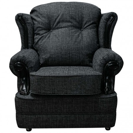 Verona Chair in a Paris Plain Slate Fabric With Black Mouldings