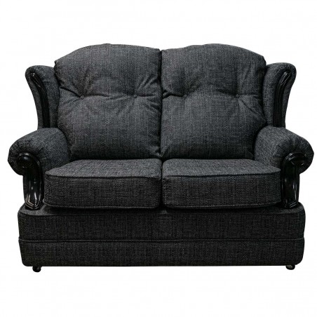 2 Seater Verona Chair in a Paris Plain Slate Fabric With Black Mouldings