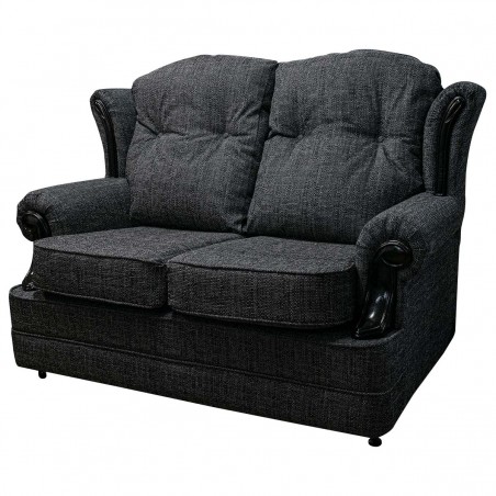 2 Seater Verona Chair in a Paris Plain Slate Fabric With Black Mouldings