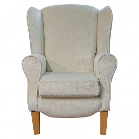 Duchess Wingback Armchair in a Pastiche Plain White Fabric