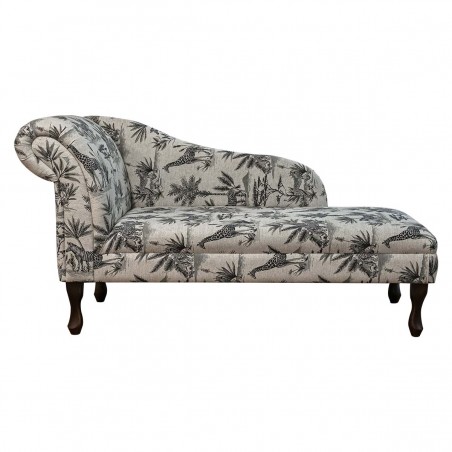 56" Medium Chaise Longue in a Safari Wildlife Fabric