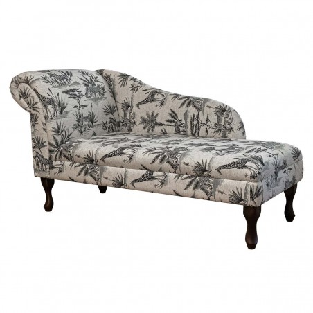 56" Medium Chaise Longue in a Safari Wildlife Fabric