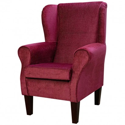 cranberry velvet armchair