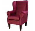 LUXE Standard Wingback Fireside Chair in Eleganza II Herringbone Cranberry Fabric