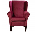 LUXE Standard Wingback Fireside Chair in Eleganza II Herringbone Cranberry Fabric