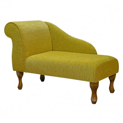 41" Mini Chaise Longue in a Napoli Lemon Weave Fabric