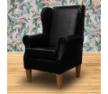 Standard Wingback Fireside Westoe Chair in a Denver Contract Vinyl Smooth Black