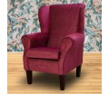 LUXE Standard Wingback Fireside Chair in Eleganza II Herringbone Cranberry Fabric