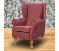 LUXE Standard Wingback Fireside Chair in an AquaClean Scala Rose Fabric