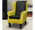 Standard Wingback Fireside Chair in a Lisbon Lemon & Noire Vinyl