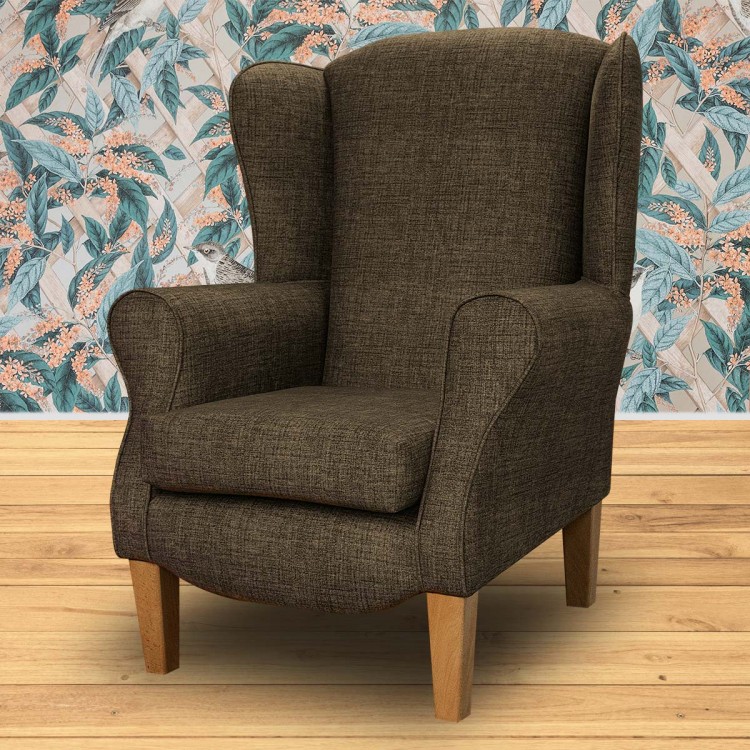 brown velvet armchair