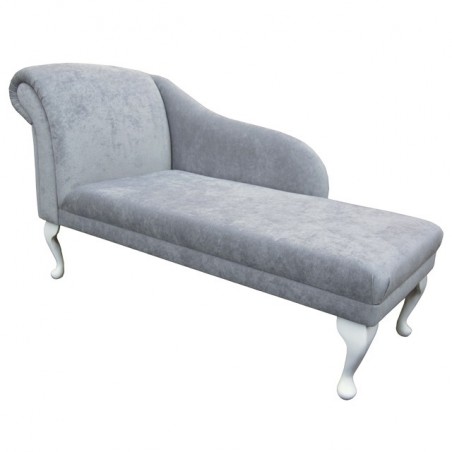 52" Classic Style Chaise Longue in a Silver Danza Fabric - DAN807