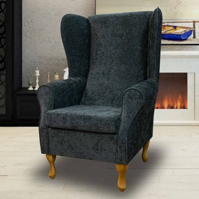 Large High Back Chair in a Carlton Charcoal Fabric