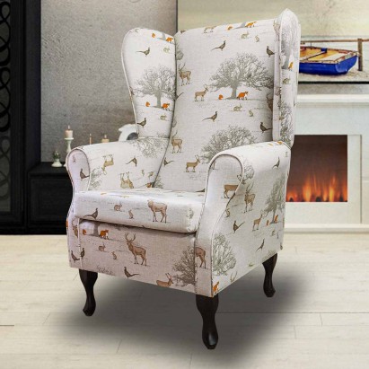 Large High Back Chair in a Tatton Cotton Fabric