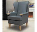 Kensington Orthopaedic Armchair in an Eel Grey Faux Leather Vinyl - Hospitality & Care Edition