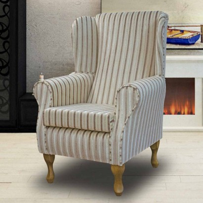 cream wingback chair