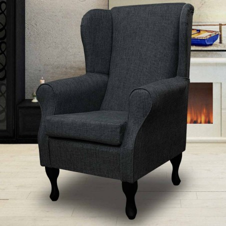 Standard Wingback Fireside Westoe Chair in an Atlanta Grey Fabric