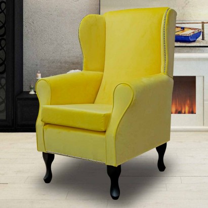 yellow velvet chair