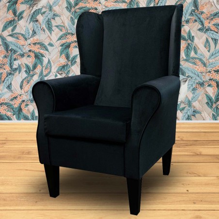 Standard Wingback Fireside Westoe Chair in a Malta Cosmic Deluxe Velvet Fabric