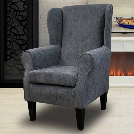 Standard Wingback Fireside Westoe Chair in a Topaz Slate Fabric