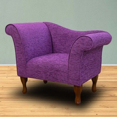 Designer Chaise Chair in a Portobello Boucle Thistle Fabric