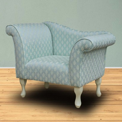 Designer Chaise Chair in a Conway Duck Egg Blue Fabric