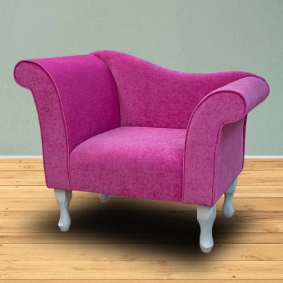 Designer Chaise Chair in a Pimlico Crush Fuchsia Fabric