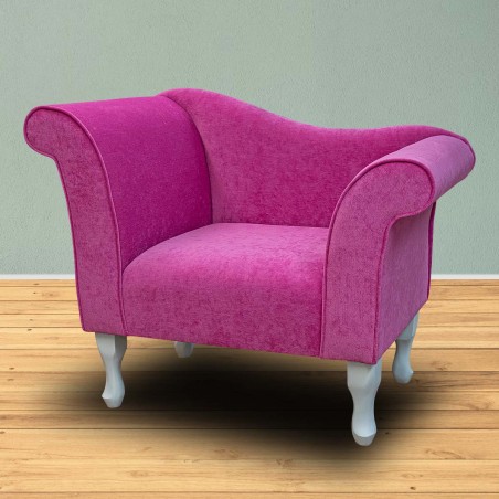 Designer Chaise Chair in a Pimlico Crush Fuchsia Fabric