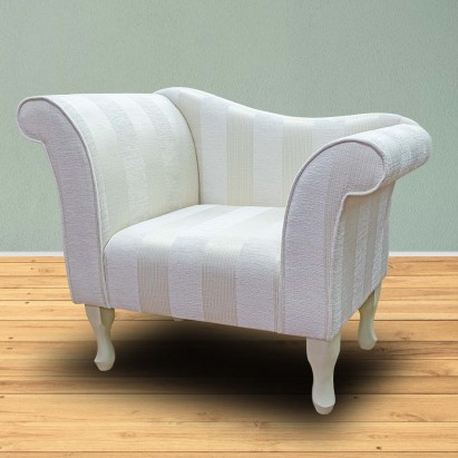 Designer Chaise Chair in a Woburn Oyster Striped...