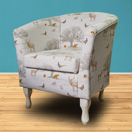 Designer Tub Chair in a Tatton Cotton Fabric