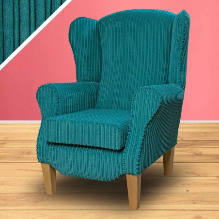 Teal Cord Armchair